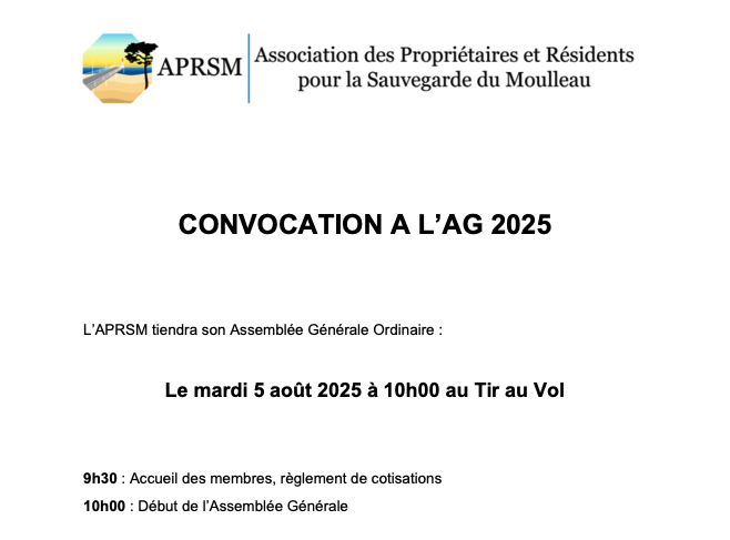 Convocation à l’AG du 5 août 2025